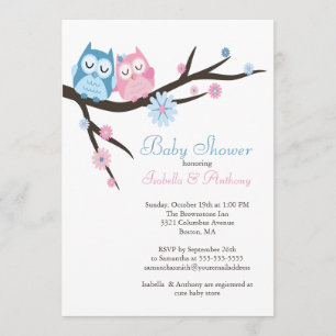 Schattige in liefde Uil Paar Baby shower Kaart