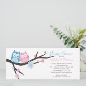 Schattige in liefde Uil Paar Baby shower Kaart (Staand voorkant)