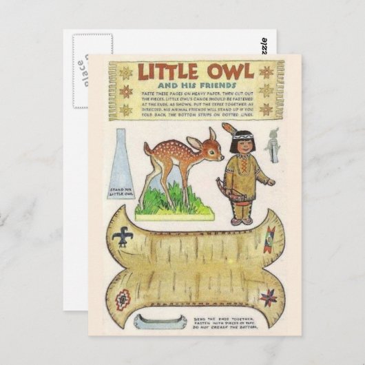 Schattige Indiaanse Art Replica  Briefkaart (Voorkant / Achterkant)