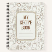 Schattige ingrediënt achtergrond recept notitieboek (Voorkant)