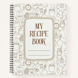 Schattige ingrediënt achtergrond recept notitieboek