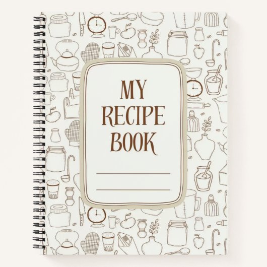 Schattige ingrediënt achtergrond recept notitieboek (Voorkant)