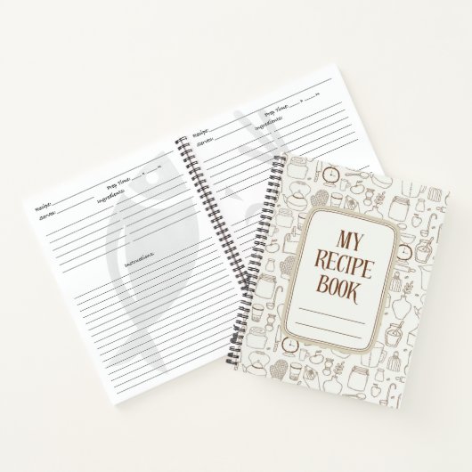 Schattige ingrediënt achtergrond recept notitieboek (Binnen)