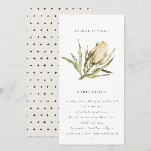 Schattige Inheemse Banksia Bloemige Bruiloftsinvat Bedankkaart (Voorkant / Achterkant)