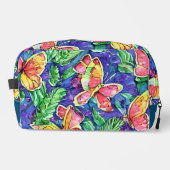 Schattige initialen Vlinders in natuur Bloemen Toilettasje (Voorkant)