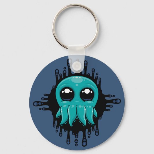 Schattige Inky Baby Octopus Vriend Sleutelhanger (Voorkant)