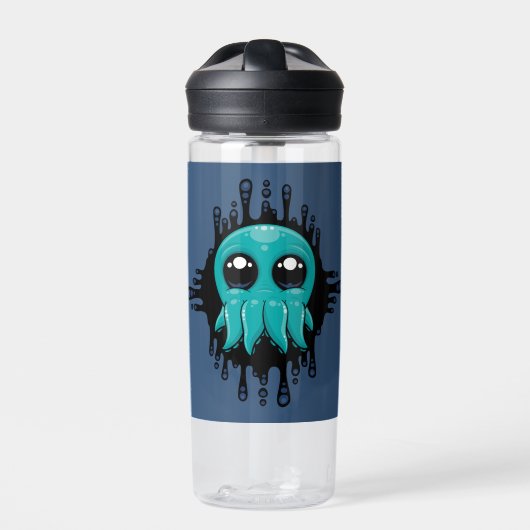 Schattige Inky Baby Octopus Vriend Waterfles (Voorkant)