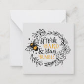 schattige inspirerend bijen geven gevoel notitiekaartje (Voorkant)