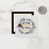 schattige inspirerend bijen geven gevoel notitiekaartje (Voorkant / Achterkant in situ)