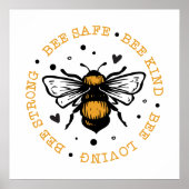 schattige inspirerend bijenliefhebbers Poster (Voorkant)
