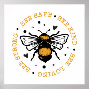 schattige inspirerend bijenliefhebbers Poster