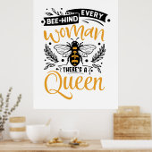 schattige inspirerend bijenliefhebbers woord konin poster (Keuken)