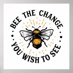 schattige inspirerend bijenliefhebbers woordkunst poster