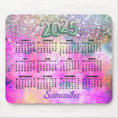 Schattige Iridescen Silver Faux Glitter Monogram 2 Muismat (Voorkant)