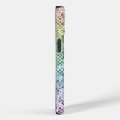 Schattige iriserend zilver faux glitter monogram Case-Mate iPhone case (Achterkant / Rechts)