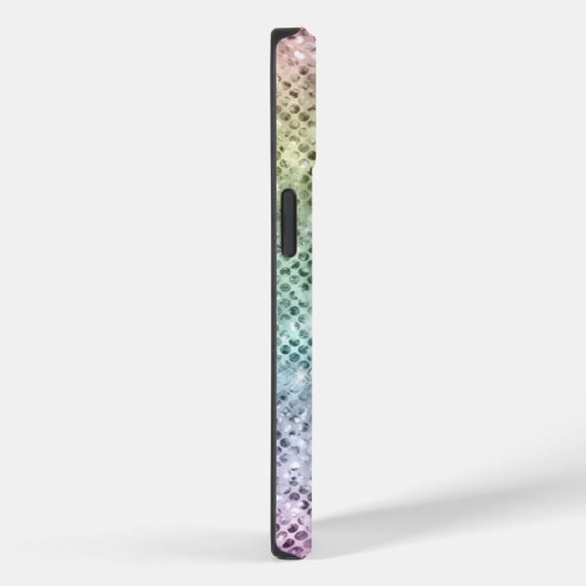 Schattige iriserend zilver faux glitter monogram Case-Mate iPhone case (Achterkant / Rechts)