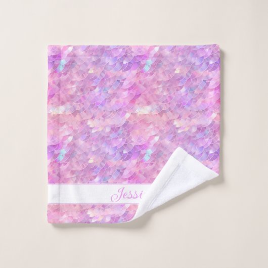 Schattige iriserende eenhoorn ombre glitter monogr bad handdoek (Wasdoekje)