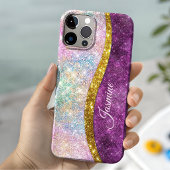 Schattige iriserende fuchsia gouden nepschitterend Case-Mate iPhone case