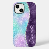 Schattige iriserende lavendel faux glitter monogra Case-Mate iPhone case (Achterkant)