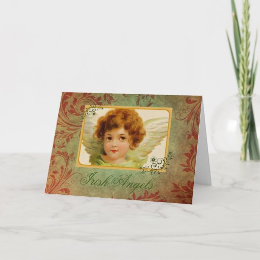 Schattige  Irish Angel & Blessing Kaart (Voorkant)