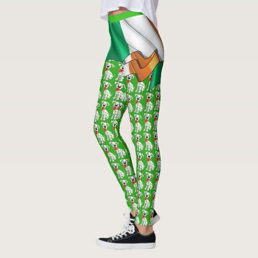 Schattige Irish Shamrock Dog Pop Mode Leggings (Links)