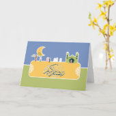 Schattige islamitisch Arabisch Ramadan Kareem wens Kaart (Gele Bloem)