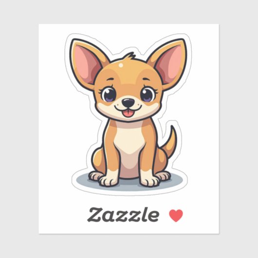 Schattige isometrische chihuahua, gezond en leuk, sticker (Vel)