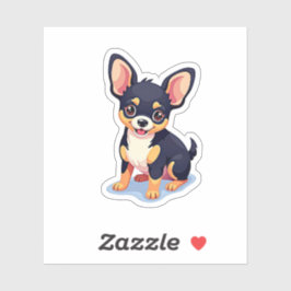 Schattige Isometrische Chihuahua Pup, Charmante Fr Sticker