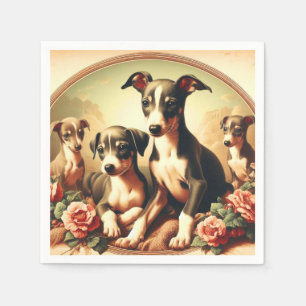 Schattige Italiaans Greyhound schilderij Servet