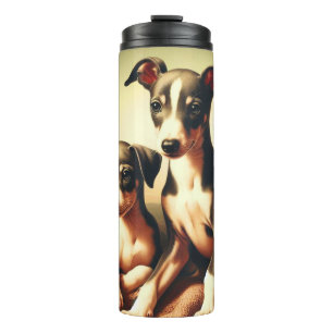  Schattige Italiaans Greyhound schilderij Thermosbeker