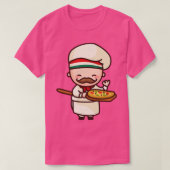 Schattige Italiaans Pizza Chef Toon Karakter T-shirt (Design voorkant)