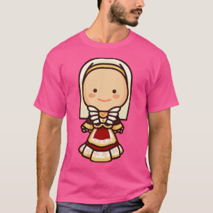 Schattige Italiaans Sardinië Vrouw met Traditionel T-shirt