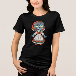 Schattige Italiaanse zombie Tri-Blend Shirt