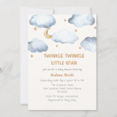 Schattige Ivoor Moon Stars Twinkle Twinkle Baby sh Kaart (Voorkant)