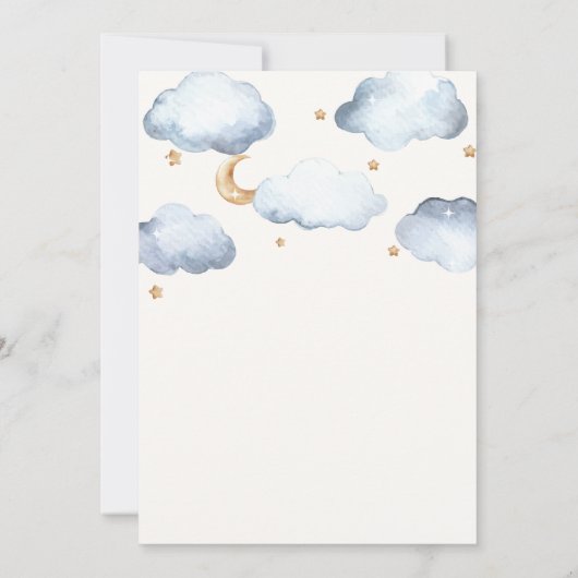 Schattige Ivoor Moon Stars Twinkle Twinkle Baby sh Kaart (Achterkant)