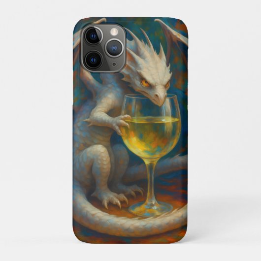 Schattige Ivoren Draak & Witte Wijn Fantasie Kunst Case-Mate iPhone Case (Achterkant)