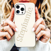 Schattige Ivoren Minimalistische Aangepaste Naam Case-Mate iPhone Case