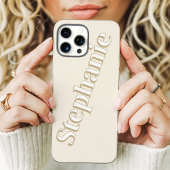Schattige Ivoren Minimalistische Aangepaste Naam Case-Mate iPhone Case