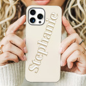 Schattige Ivoren Minimalistische Aangepaste Naam Case-Mate iPhone Case