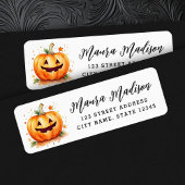 Schattige Jack o lantaarn Halloween retouradres Etiket