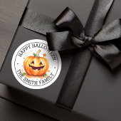 Schattige Jack-o-lantaarn Happy Halloween Ronde Sticker