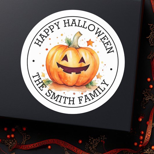 Schattige Jack-o-lantaarn Happy Halloween Ronde Sticker