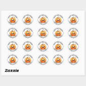 Schattige Jack-o-lantern Fijne Halloween Ronde Sticker (Vel)