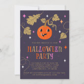 Schattige Jack-o'-lantern Halloweenfeest Kaart (Voorkant)
