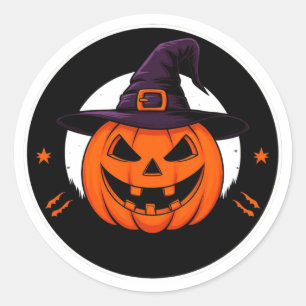 Schattige Jack O Lantern Heks Pompoen 🎃 Ronde Sticker
