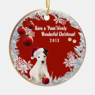Schattige Jack Russell Nummer 2 kerstversiering Keramisch Ornament