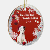 Schattige Jack Russell Nummer 2 kerstversiering Keramisch Ornament (Links)