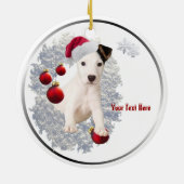 Schattige Jack Russell Nummer 2 kerstversiering Keramisch Ornament (Achterkant)