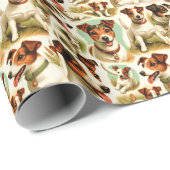 Schattige Jack Russell Terrier Cadeaupapier (Rol Hoek)