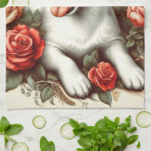 Schattige Jack Russell Terrier Floral Theedoek (Gevouwen)